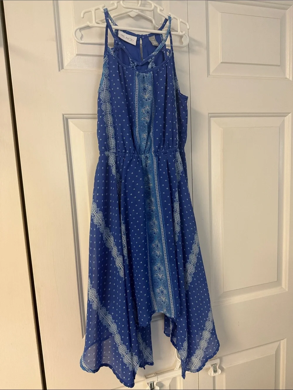 The Children's Place Blue Paisley-Print Handkerchief-Hem Sundress